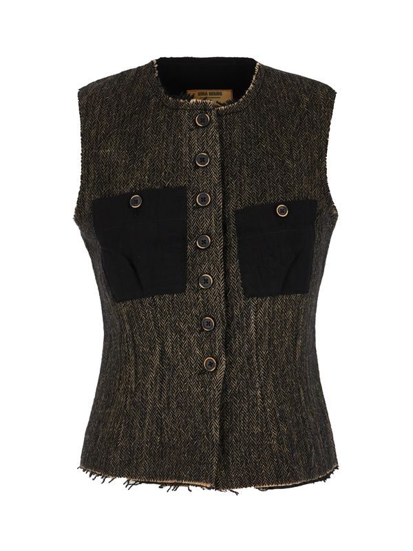 Raw Edge Wool Angora Vest