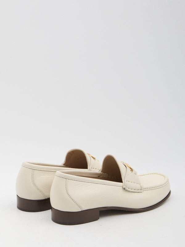 V Logo Calfskin Loafers