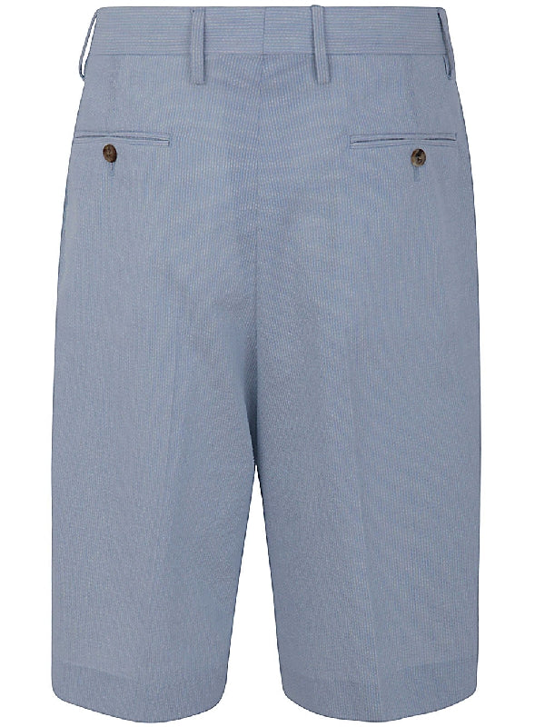 Blue Tailored Bermuda Pants