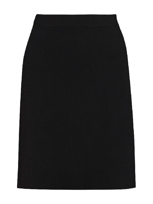 Wool Stretch Back Flare Skirt