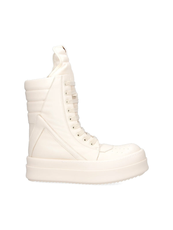 Rick Owens White High Top Sneakers