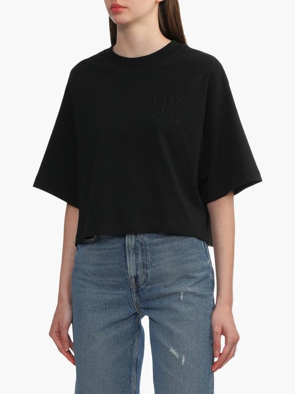 Crewneck Crop Cotton T-Shirt