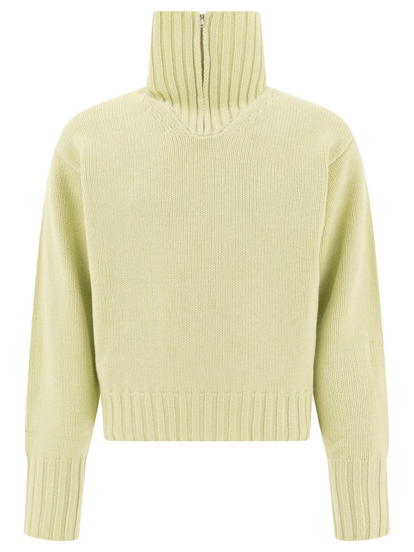 Zip High-neck Wool Knit