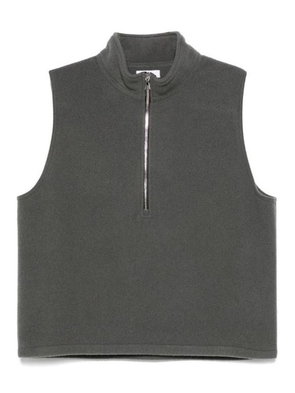 Half Zip-Up Wool Vest