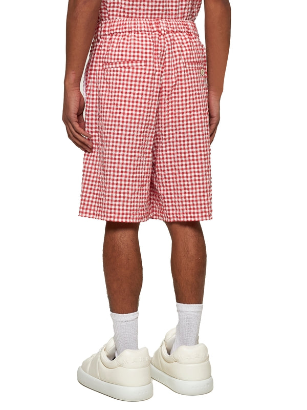 Check Pattern Nylon Cotton Shorts