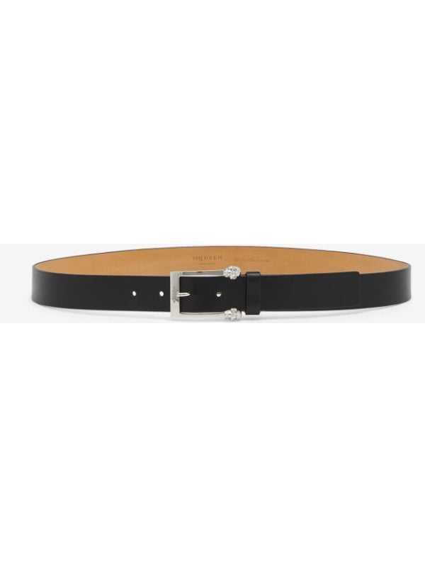 Alexander Mcqueen Black Leather Belts