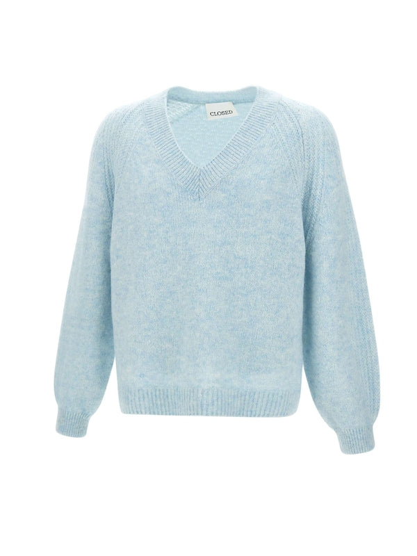 V-Neck Nylon Alpaca Wool Knit