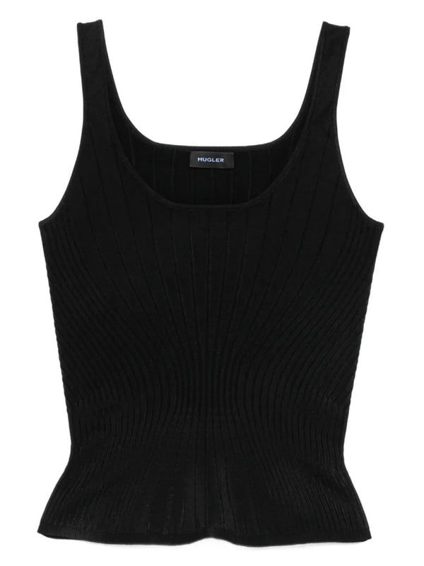 Mugler Black Sleeveless Top