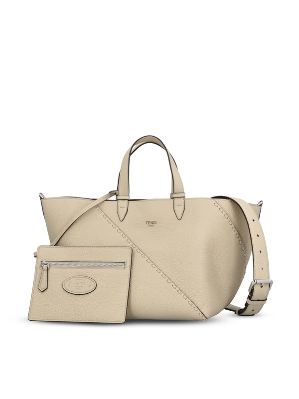 Selleria Diagonal Leather Small Tote Bag