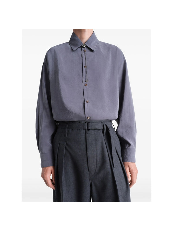 Belt Detail Pleated Wool Pants