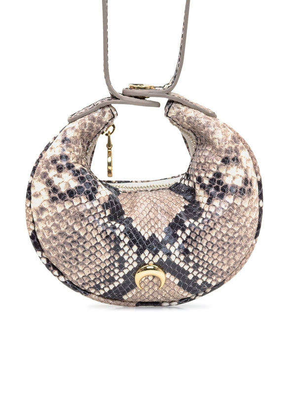 Python Effect Moon Logo Leather Micro Bag