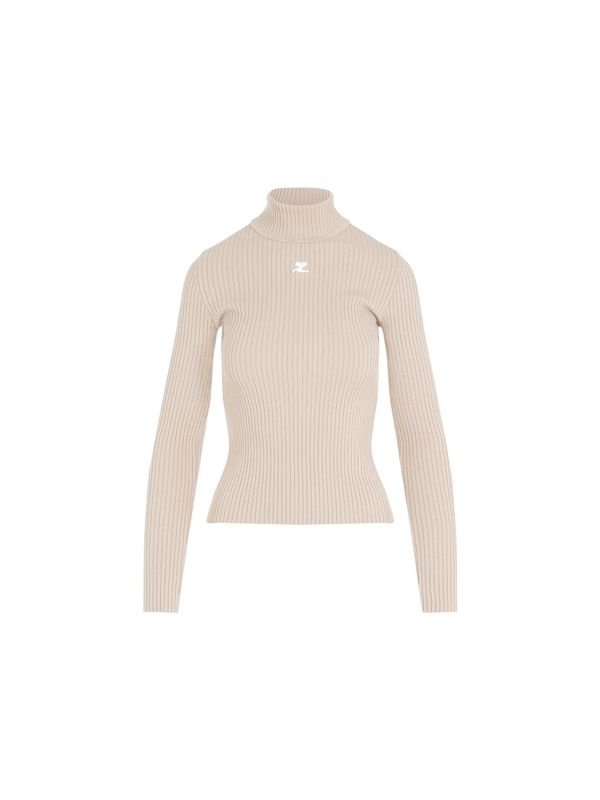 Courrèges - Logo Patch High-neck Knit - Jente