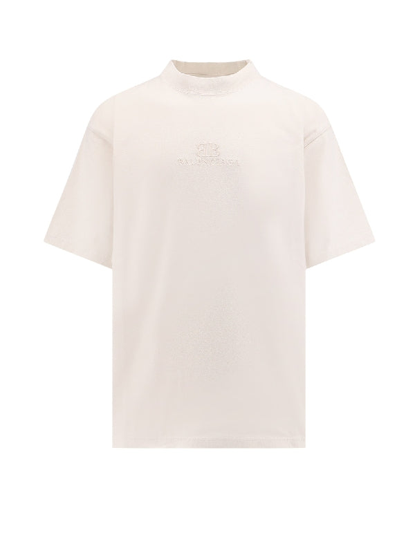 BALENCIAGA - BB Logo Cotton Short Sleeve T-Shirt - Jente