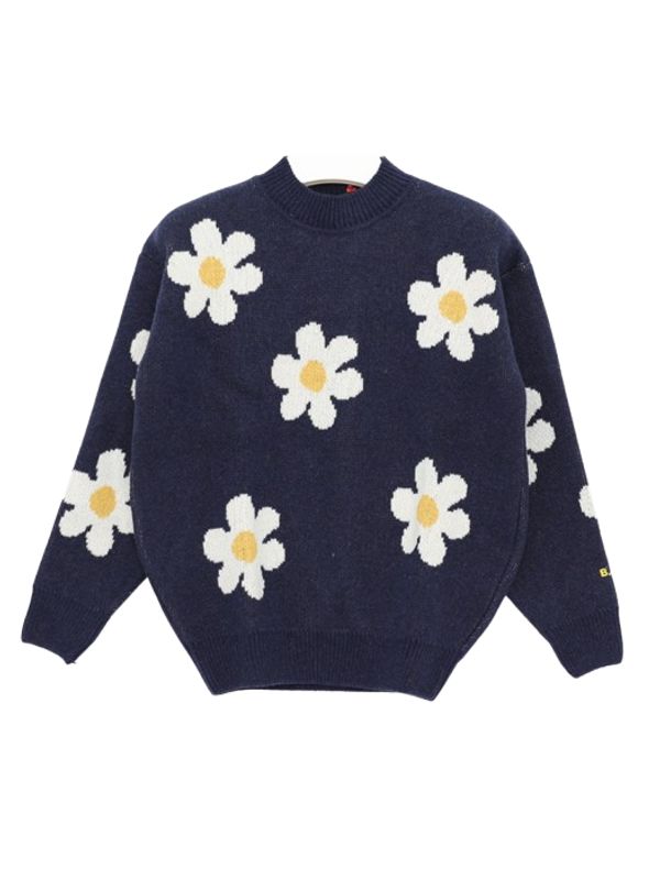 Flower Jacquard Wool Knit