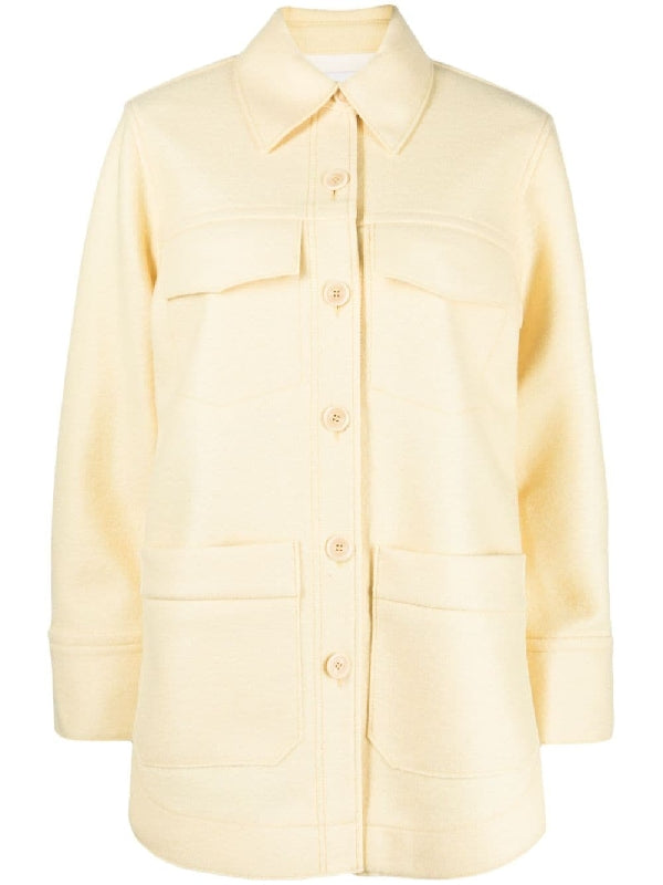 Avril Yellow Virgin Wool Coat