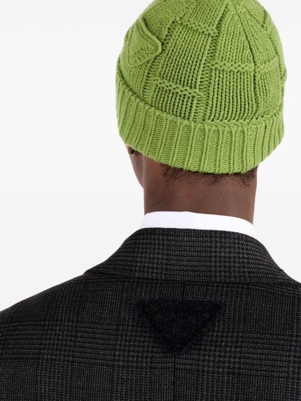 Triangle Patch Wool Cashmere Beanie