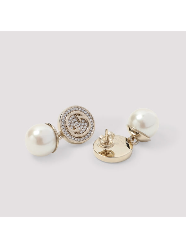 Blondie Jewel Logo Pearl Earrings