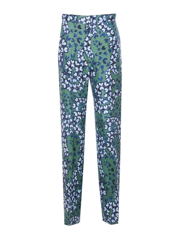 Allover Printing Silk Pants