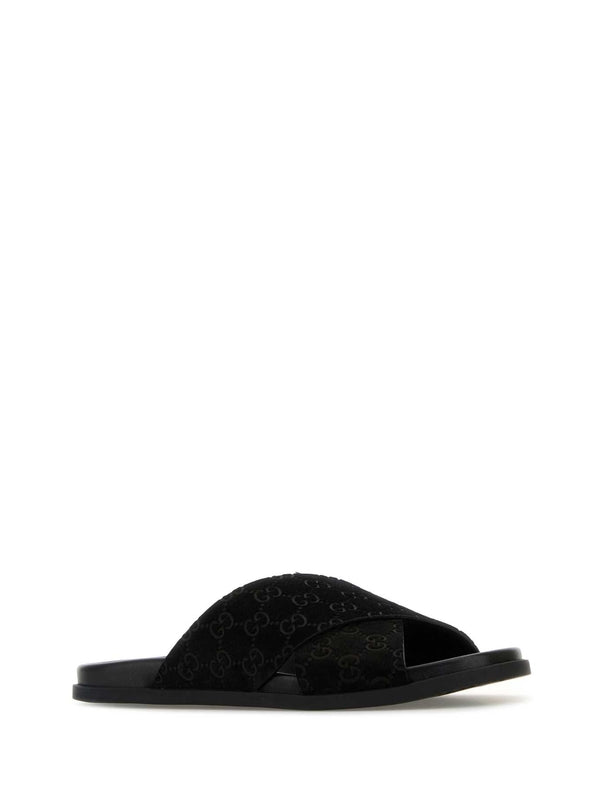 GG Logo Suede Slides