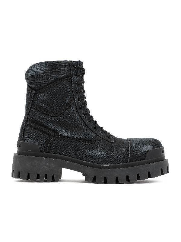 Strike Vintage-effect Combat Boots