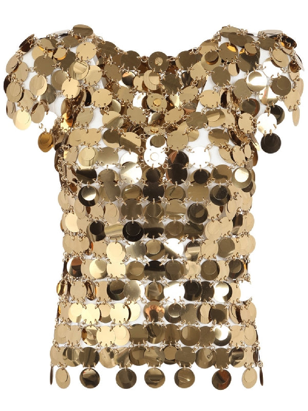 Gold Sequin Chainmail Top