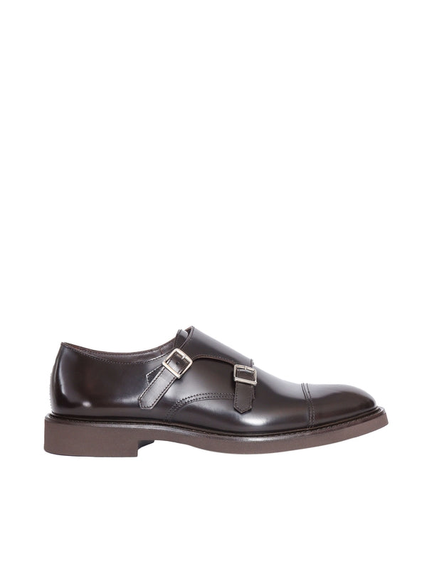 Buckle Detail Calfskin Monk Straps