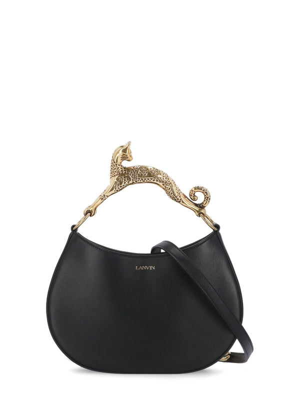 Cat Handle Leather Shoulder Bag