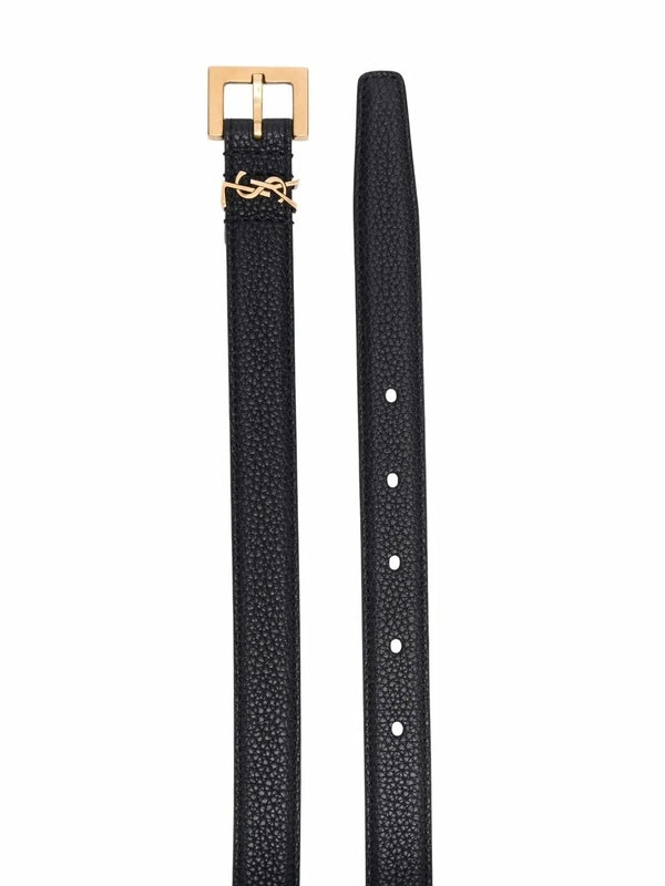 Cassandra Square Buckle Leather Belt