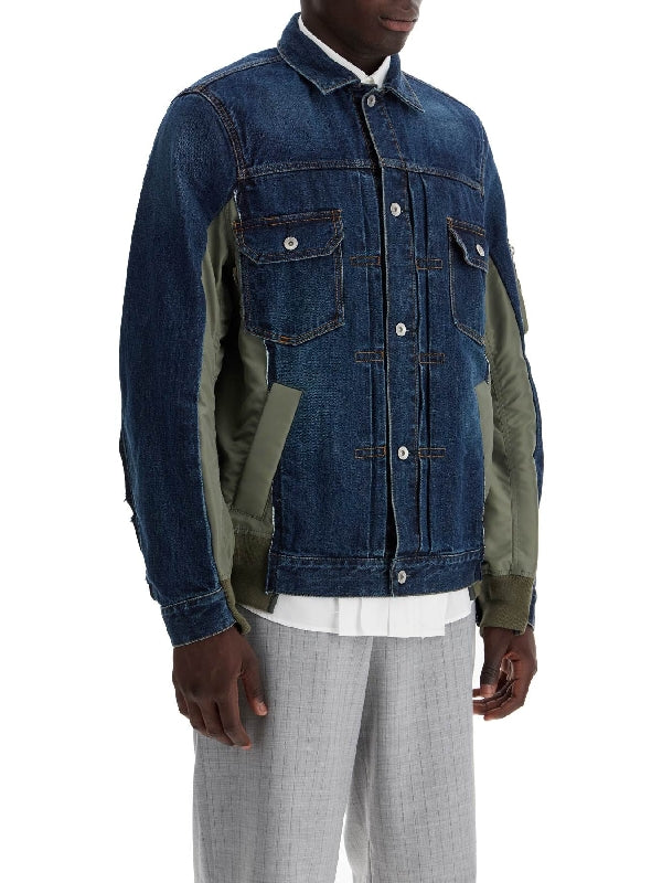 Nylon Insert Denim Jacket - Jente