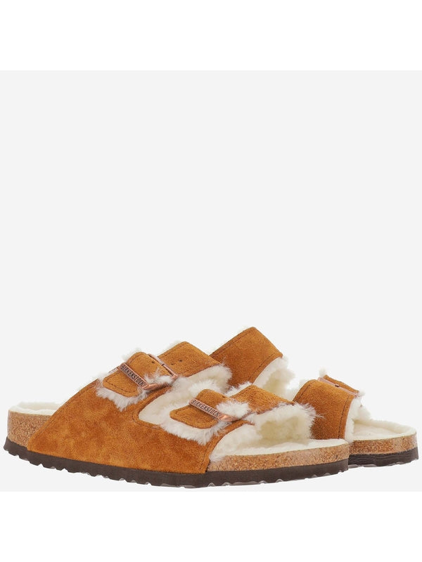 Arizona Shearling Suede Leather Sandals