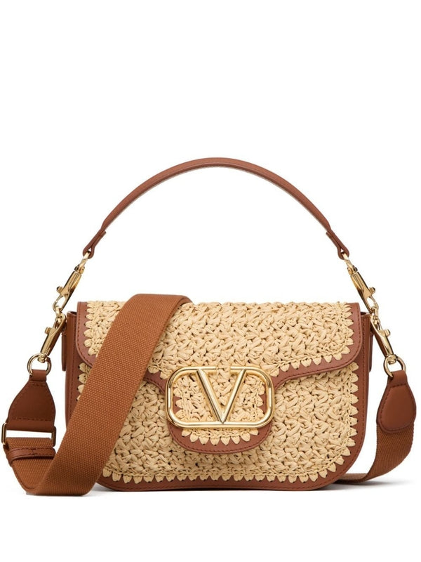 Alltime Raffia Leather Shoulder Bag