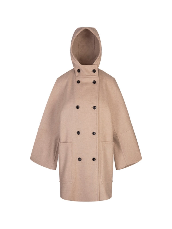 Wool Cashmere Hooded Coat