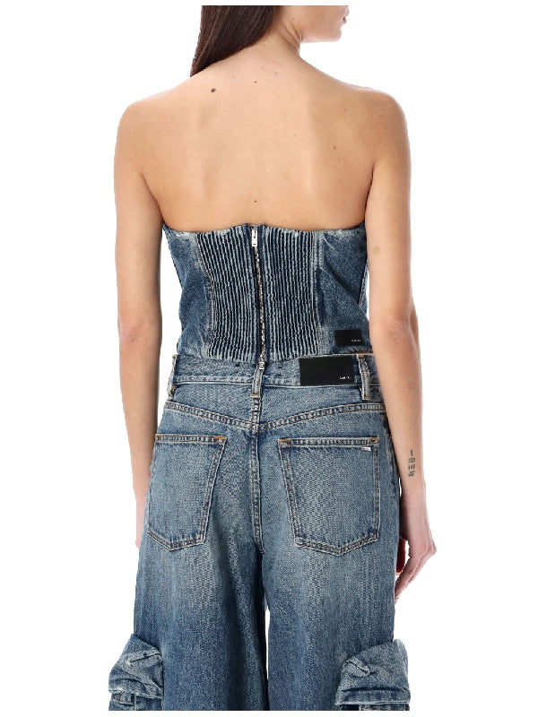 Ma Denim Bustier Top