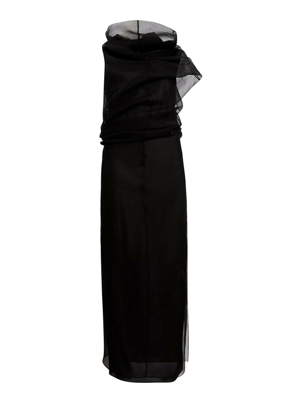 Organza Draping Silk Dress