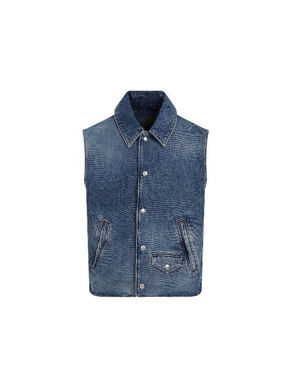 Chest Logo embroidery Denim Vest