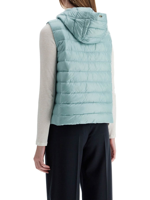 Drawstring Hoodie Padded Vest