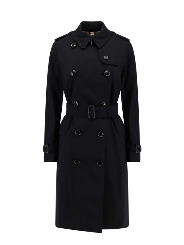 BURBERRY - Belted Cotton Double Trench Coat - Jente