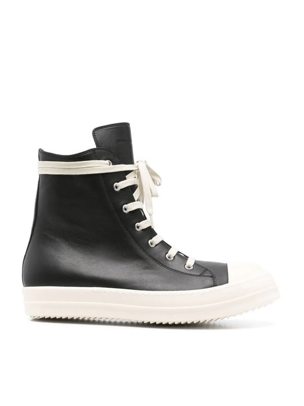 Rick Owens Black High Top Sneakers