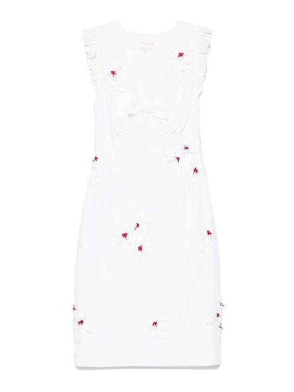 Flower Embellished Bow Detail Midi Dress