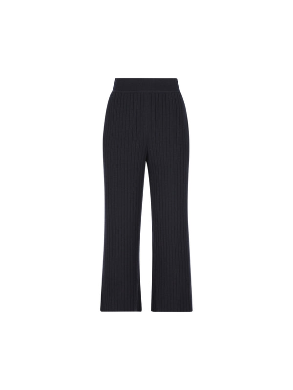 Slit Hem Rib Cashmere Pants