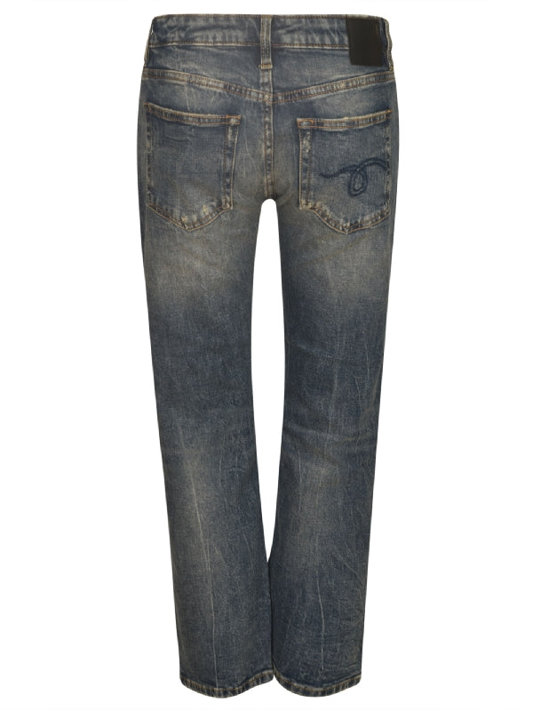 Faded Crop Denim Pants