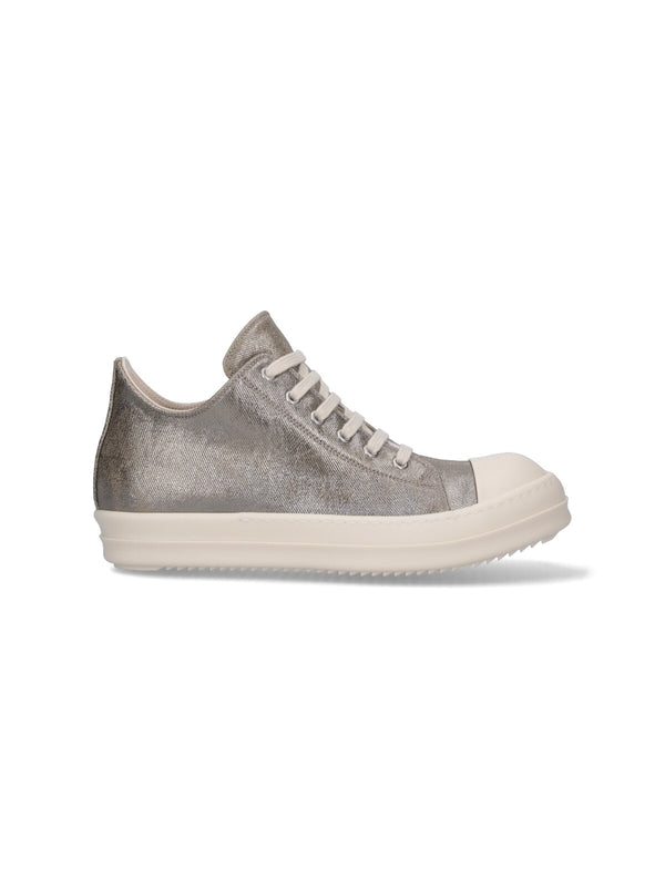 Rick Owens Drkshdw Silver Low Top Sneakers