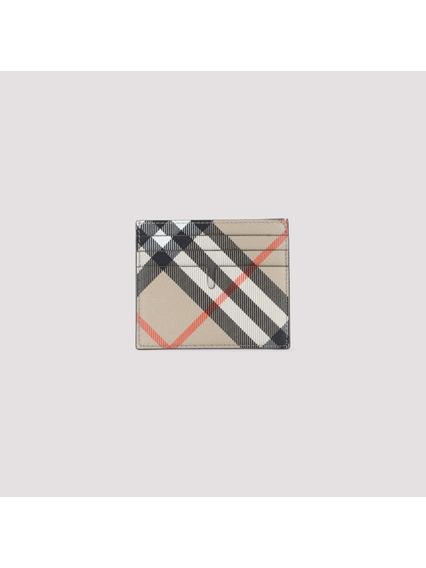 Burberry Beige Checked Card Holders