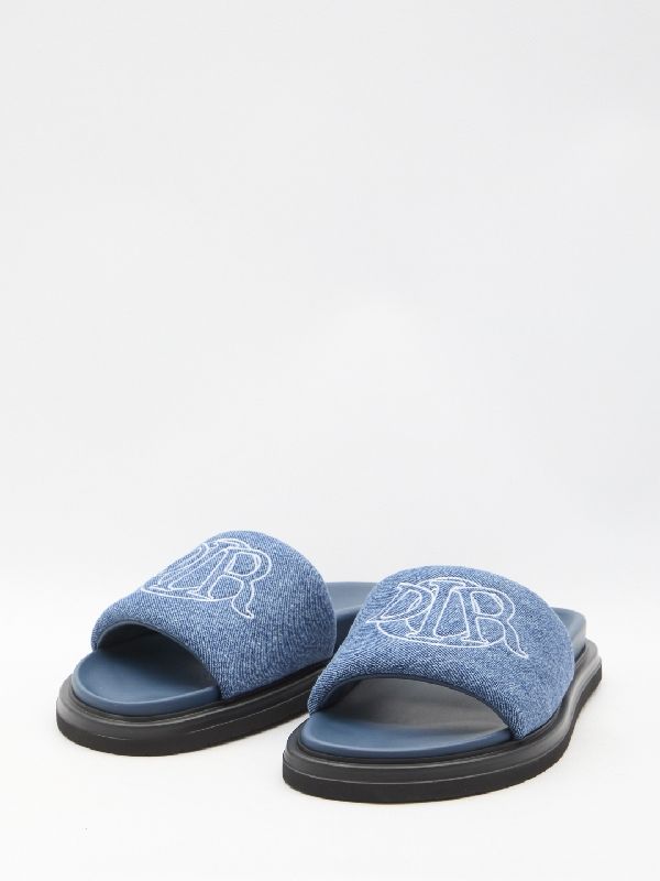 Aqua Logo Stitch
  Denim Slide - Jente