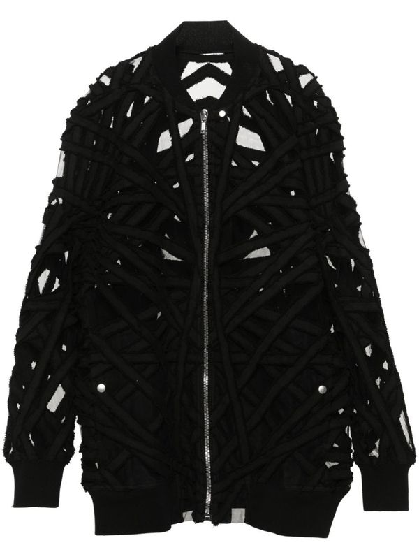 Peter Lido Cutout Tulle Bomber Jacket