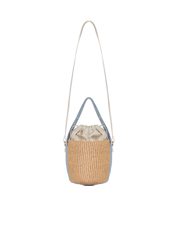 Woody Raffia Small Bucket Bag