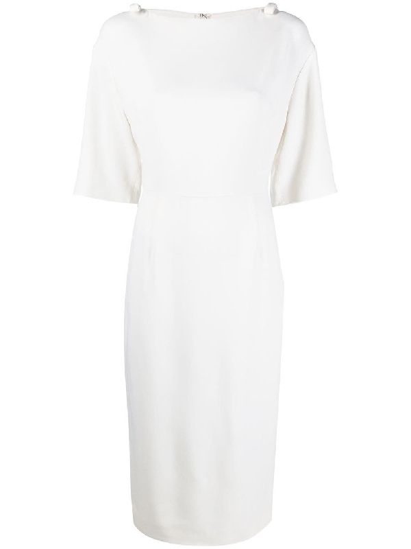 Viscose Boatneck Midi Dress