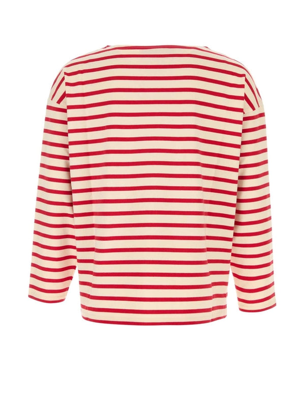Chez Logo Printed Striped T-shirt