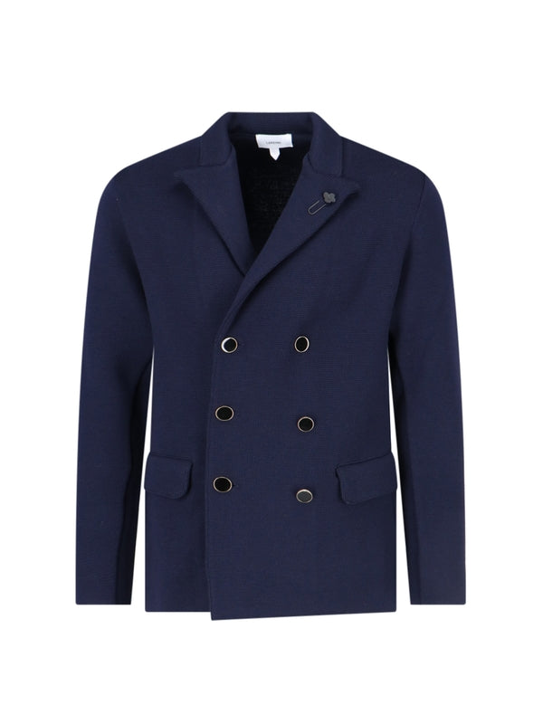 LARDINI - Boutonniere Wool Double Blazer - Jente