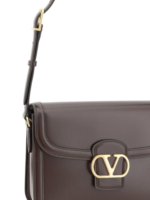 9to5 Logo Buckle Leather Shoulder Bag
